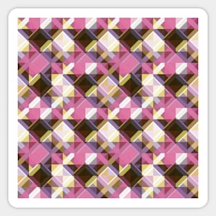 Psychedelic Geometric Pink & Yellow Sticker